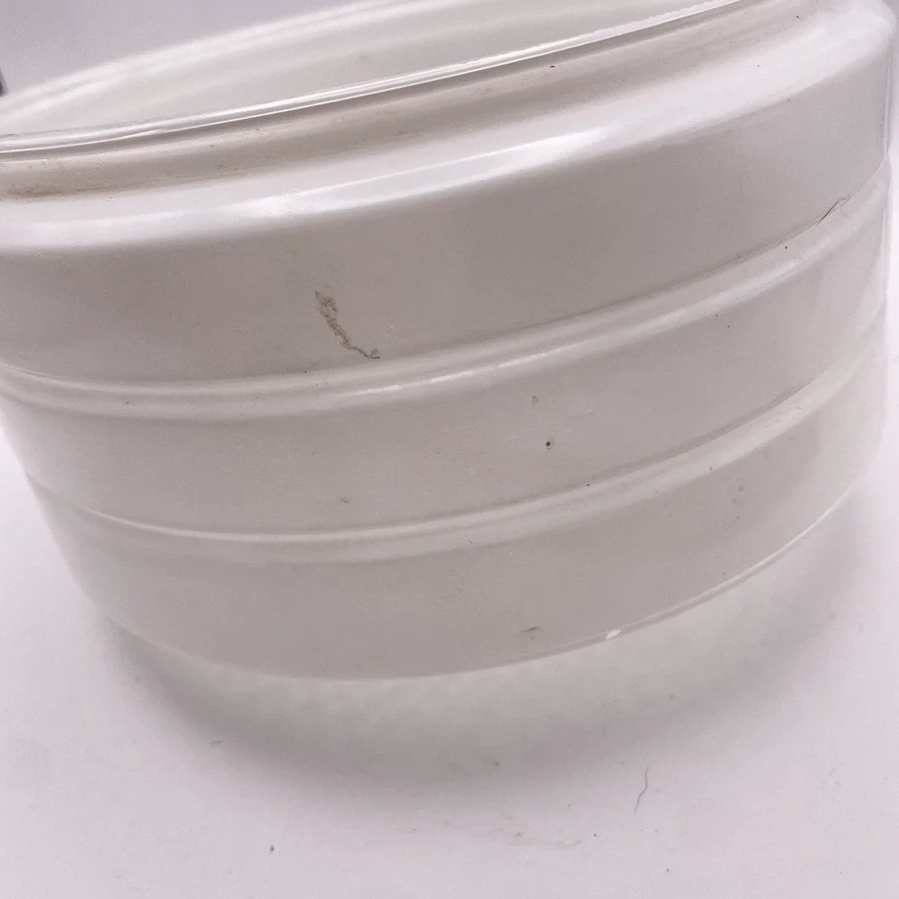 Vtg Art Deco White Milk Glass Light Shade Round Flush Globe 7.75